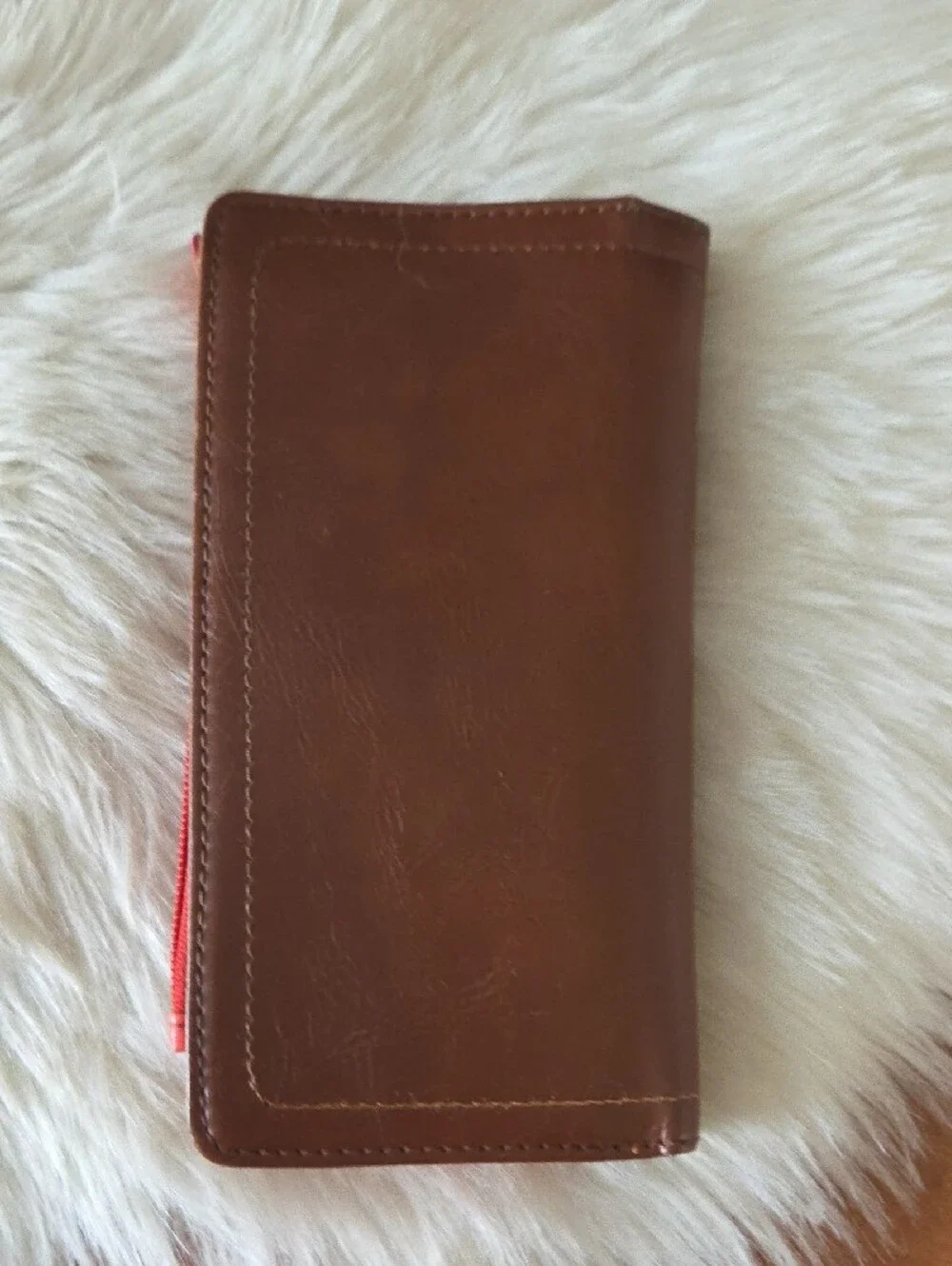 Relic Cognac Brown Zip-Around Wallet with Metal Logo